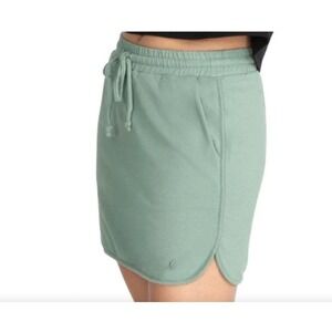 Johnny Was Calme Terry Commuter Drawstring Short Skirt in Sage Green